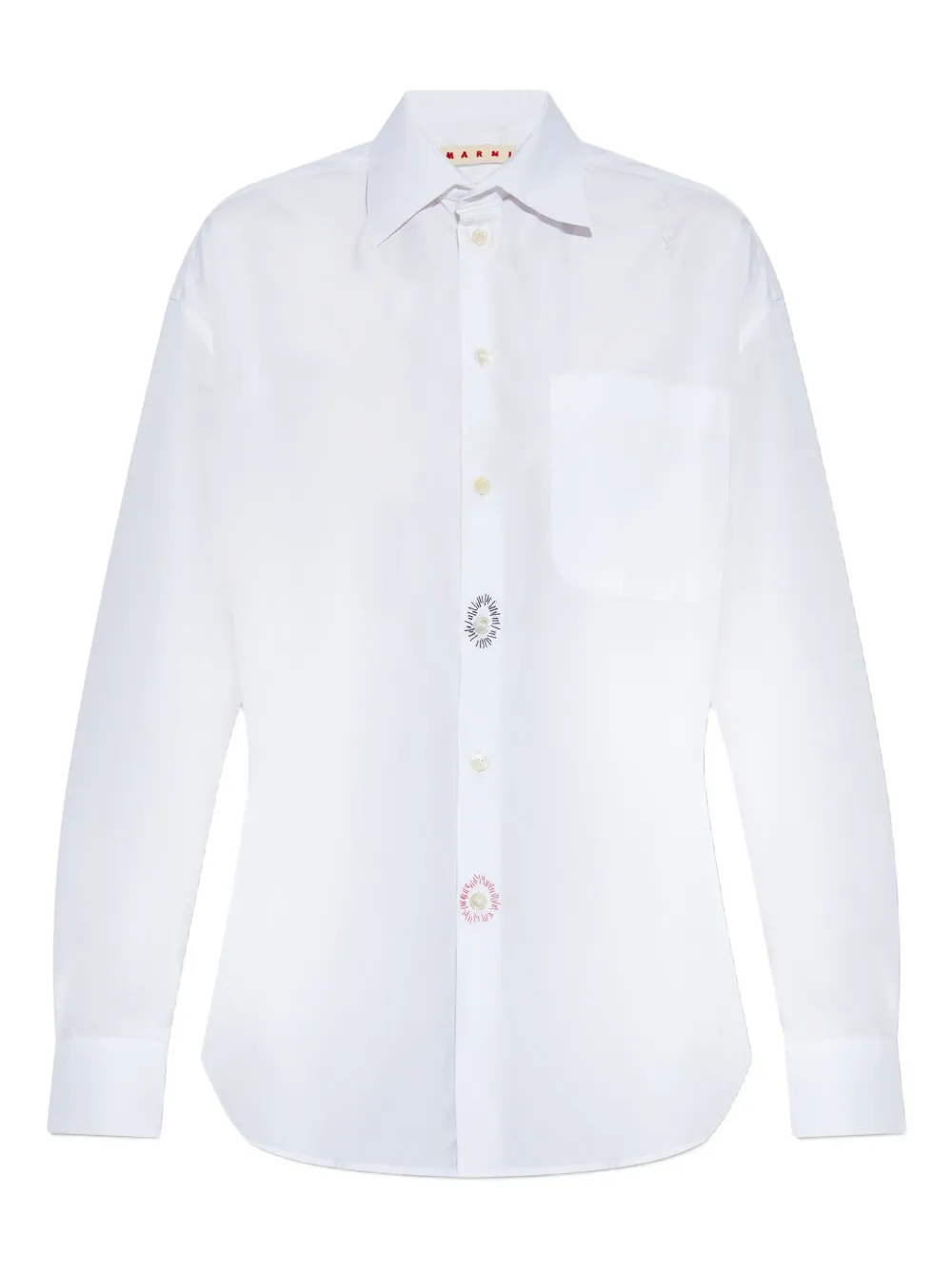 Marni Katoenen blouse met geborduurd detail Wit