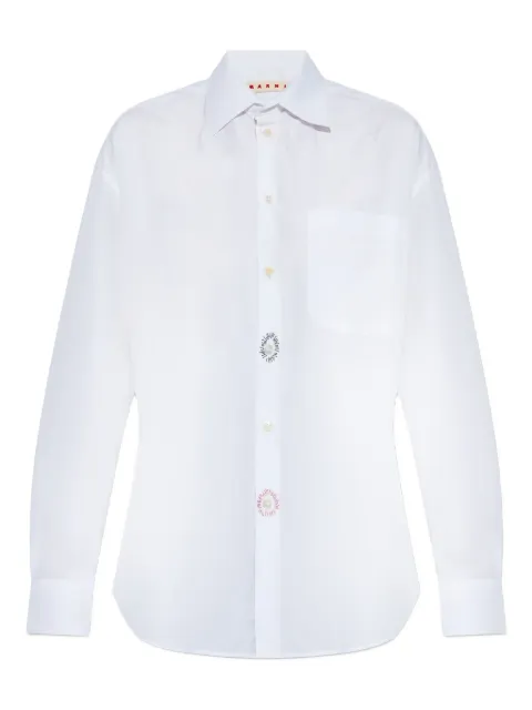 Marni embroidered-detail cotton shirt