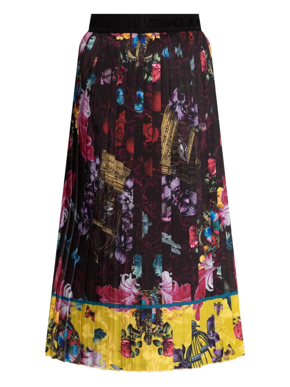 Versace Jeans Couture Plooirok met bloemenprint Zwart