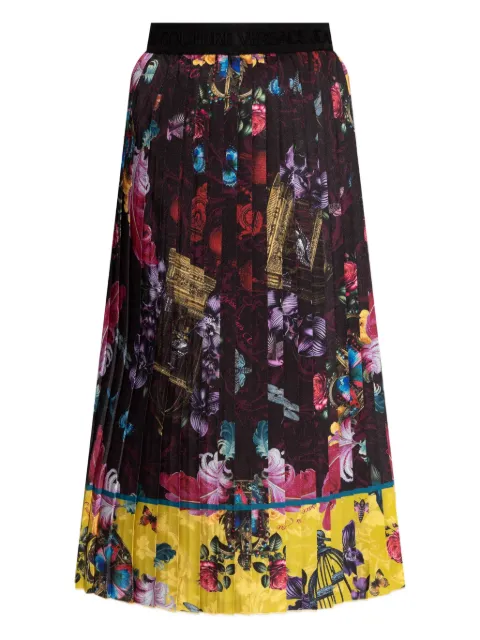 Versace Jeans Couture pleated floral-print midi skirt