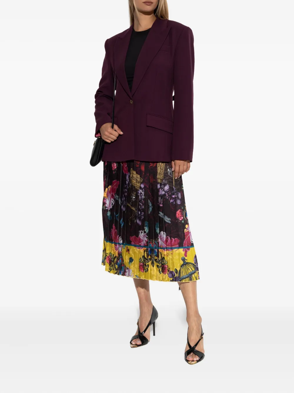 Versace Jeans Couture Plooirok met bloemenprint Zwart