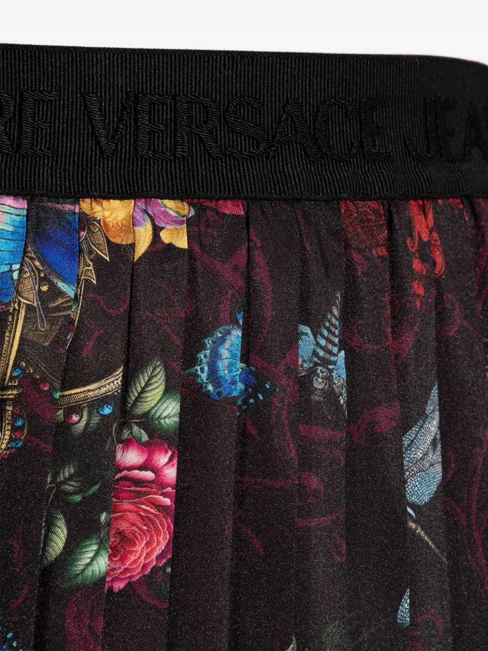 Versace Jeans Couture Plooirok met bloemenprint Zwart