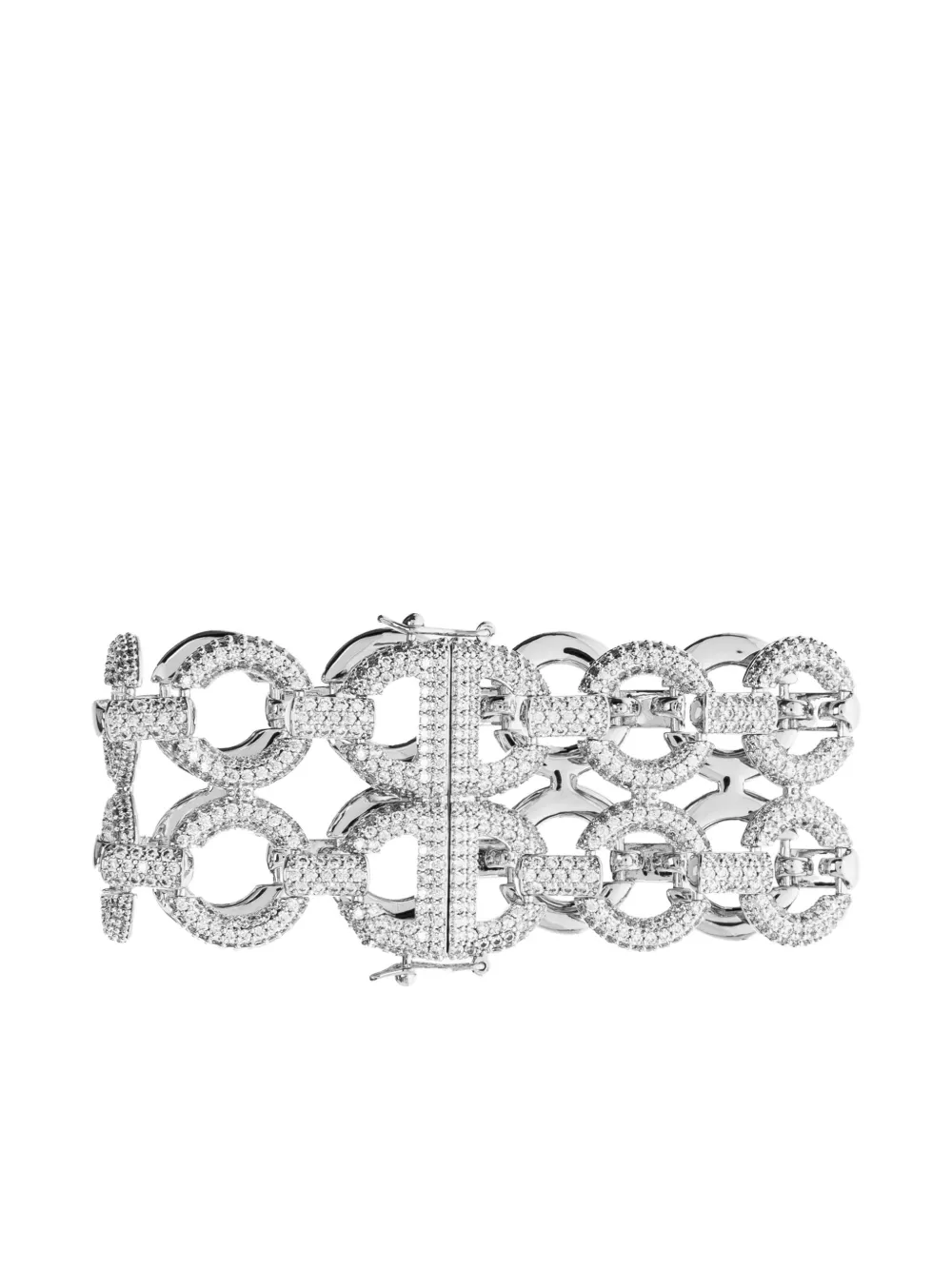 Self-portrait Crystal-embellished Chain Bracelet In Silver