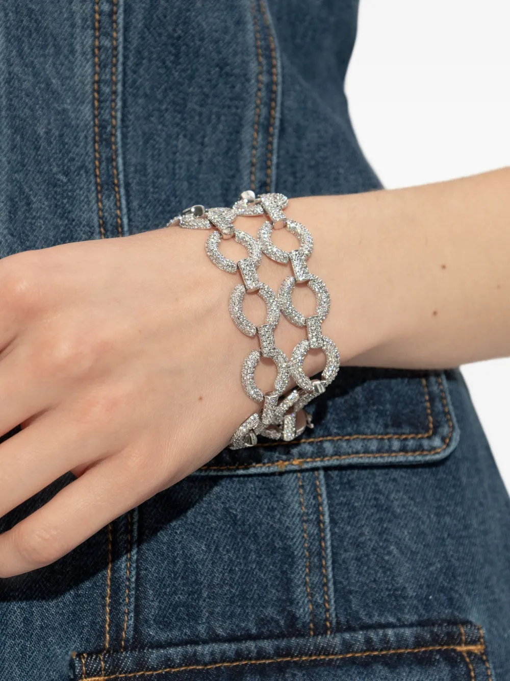 Self-Portrait crystal-embellished chain bracelet | Image 2