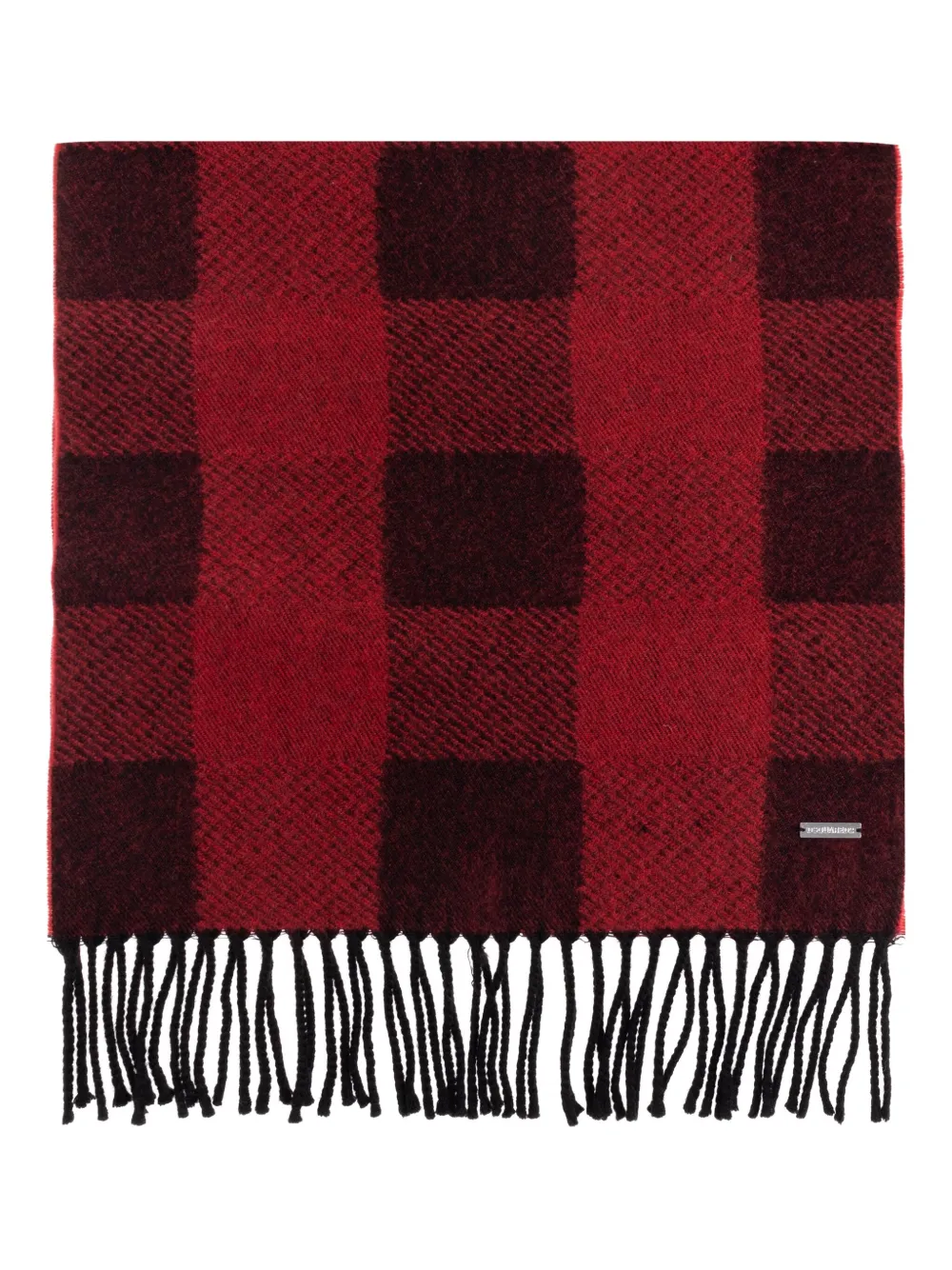 DSQUARED2 checked fringed scarf - レッド DSQUARED2 checked fringed scarf - レッド