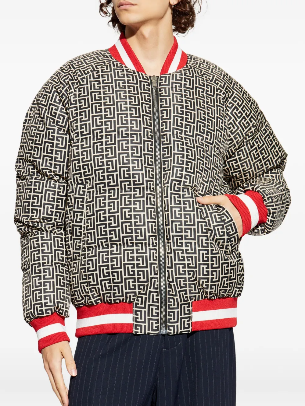 Balmain Omkeerbaar gewatteerd jack Rood
