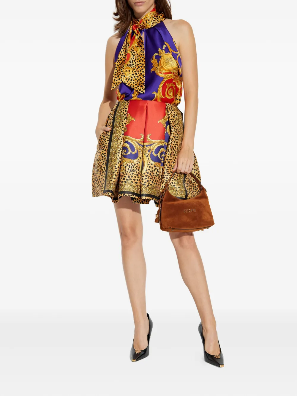 Versace Mini-plooirok met ballet - Geel