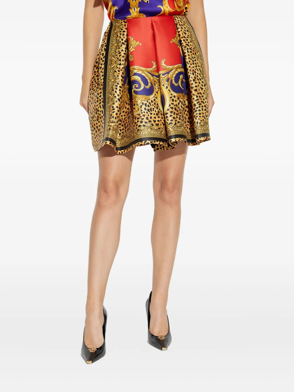 Versace Mini-plooirok met ballet Geel