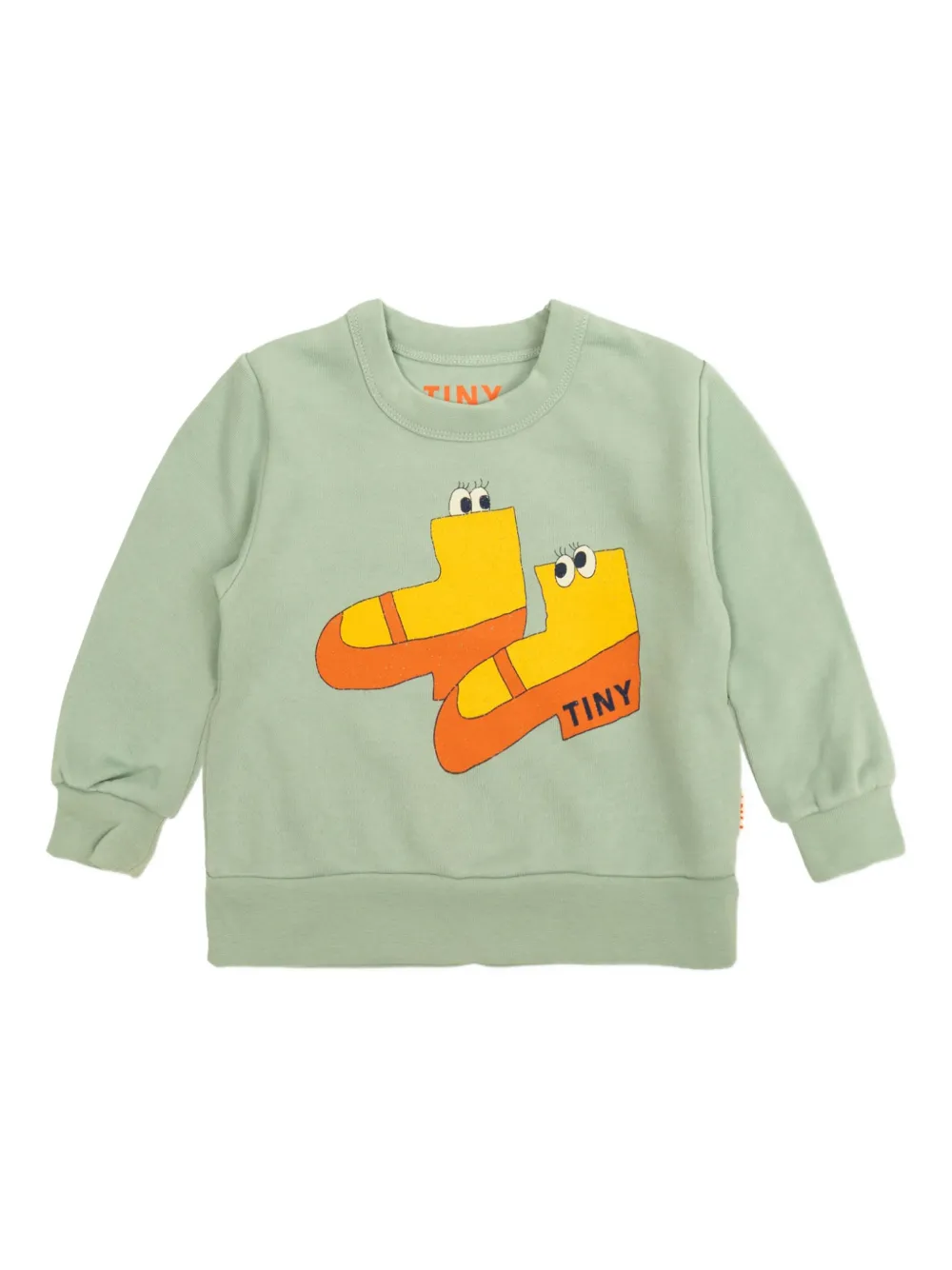 Tiny Cottons Sweater met schoenprint van biologisch katoen Groen