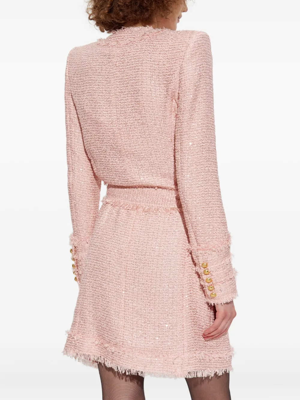 Balmain Mini-jurk verfraaid met pailletten Roze