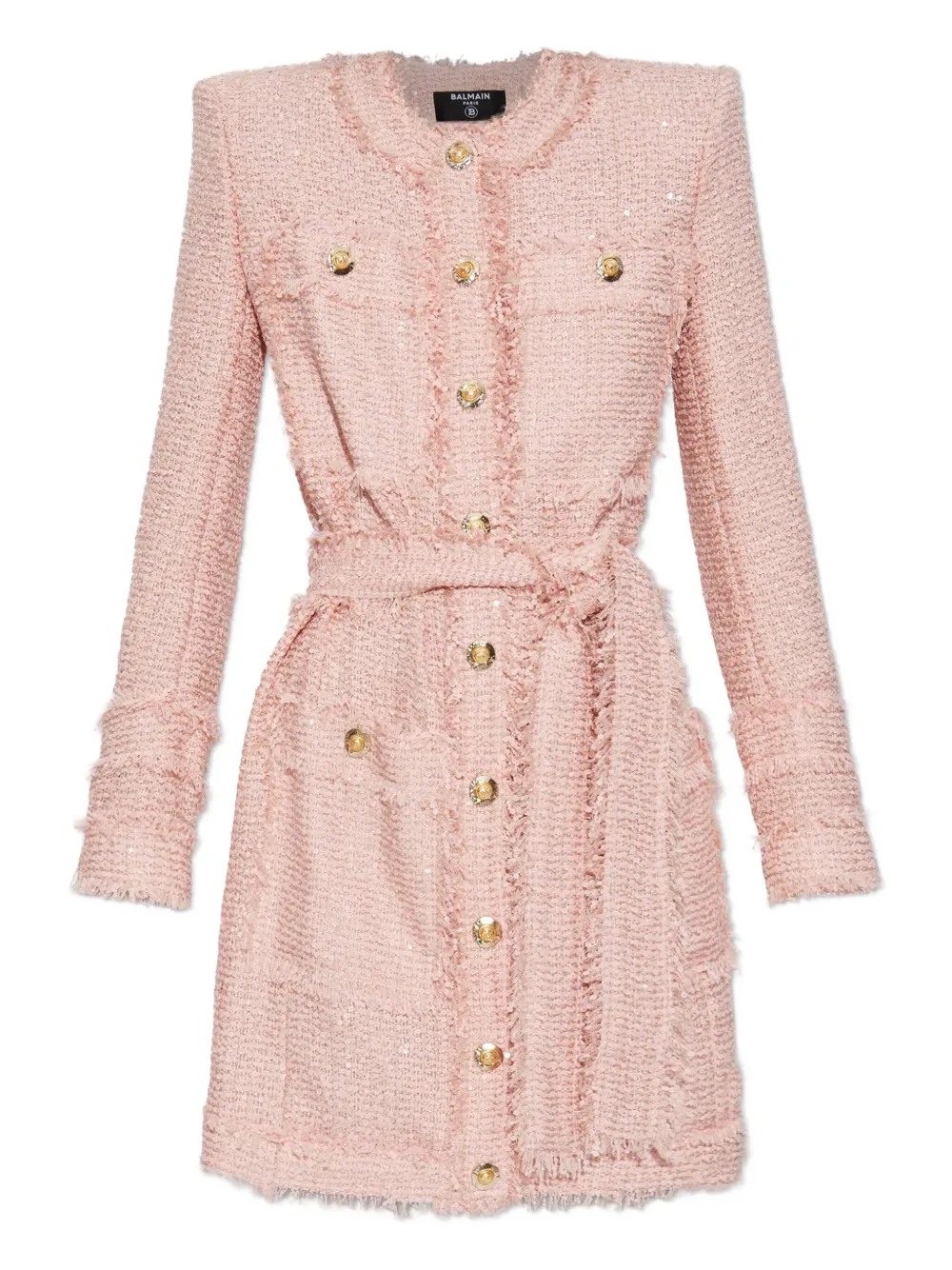 Balmain Mini-jurk verfraaid met pailletten Roze
