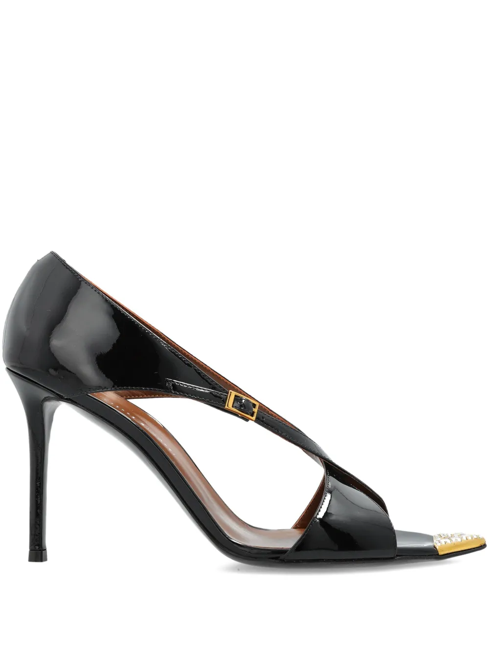Giuseppe Zanotti 90mm Intrigo patent-leather cross-strap heeled sandals Black