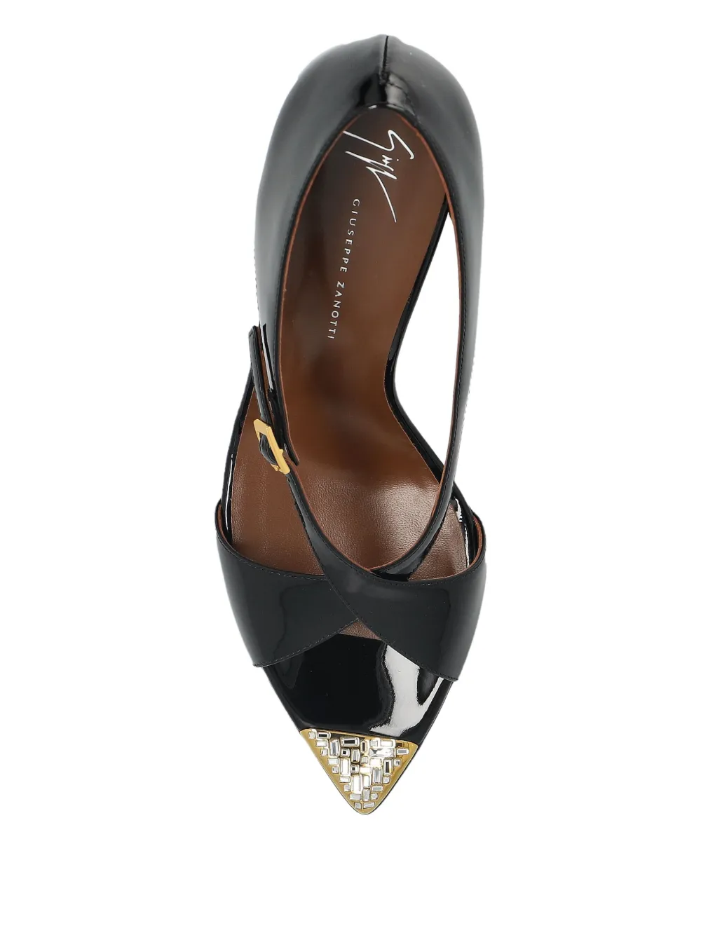 Giuseppe Zanotti 90mm Intrigo patent-leather cross-strap heeled sandals Black