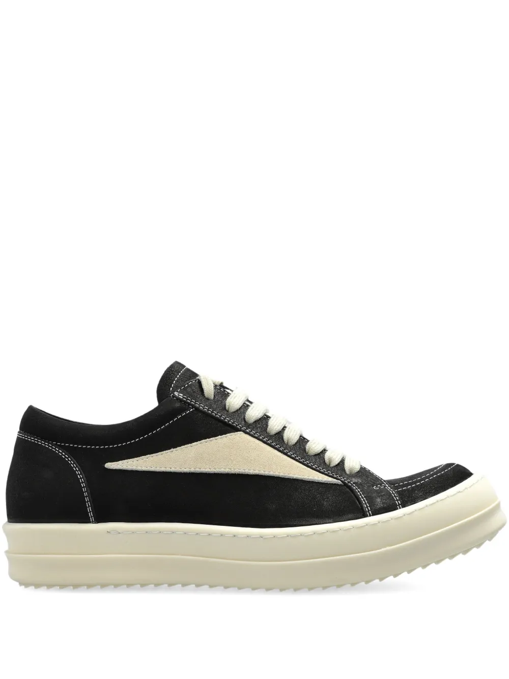 Rick Owens Panelled Lace-up Sneakers In Black