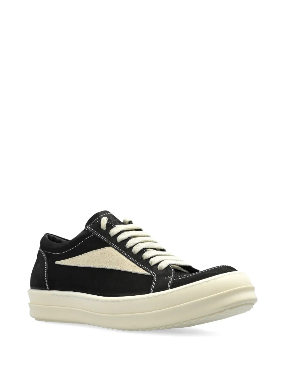 Rick Owens Sneakers met vlakken en veters - Zwart