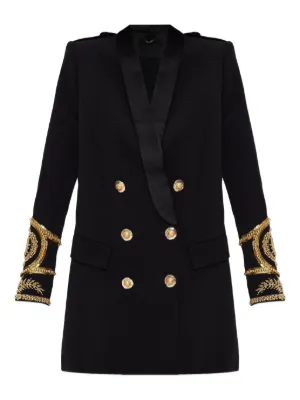 美品　BALMAIN バルマン　ラインストーンチュール　ブラック　ワンピース 美品BALMAIN バルマンラインストーンチュールブラックワンピース