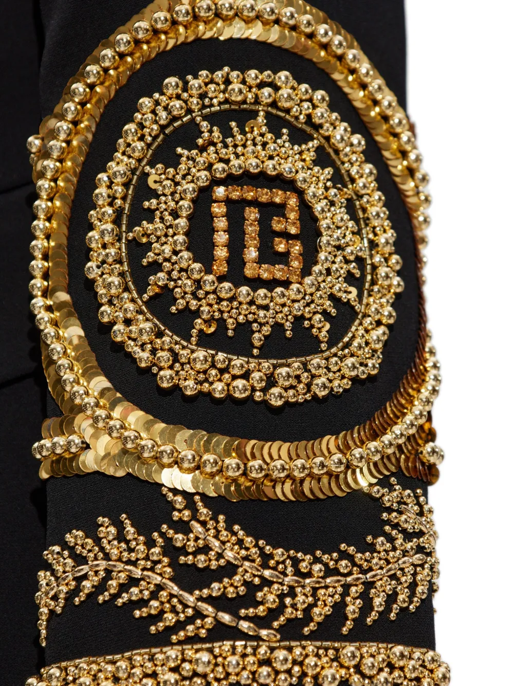 Balmain Verfraaide jurk met dubbele rij knopen Zwart