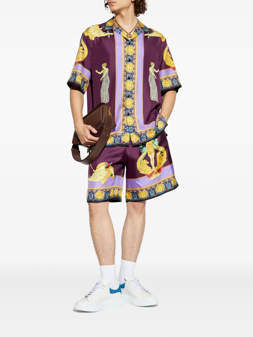Versace Elastische shorts - Paars