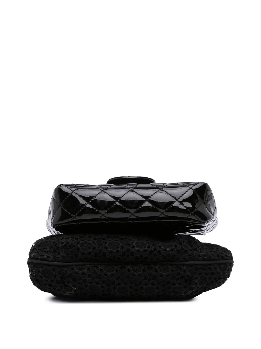 CHANEL Pre-Owned 2009-2010 Mini Patent Lace Kiss Lock Flap Double