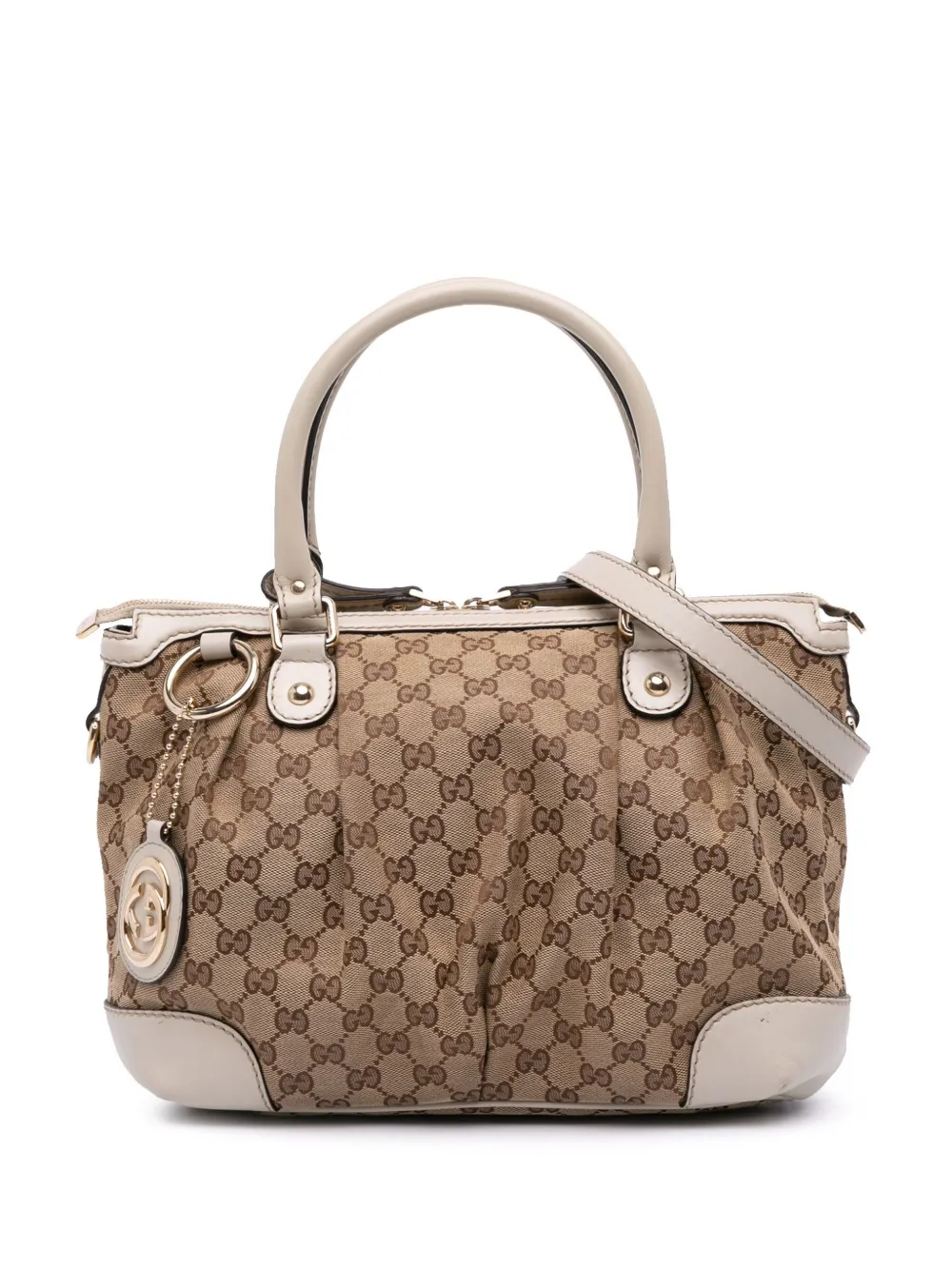 Pre-owned Gucci 2000-2015 Gg Canvas Sukey Satchel In Brown
