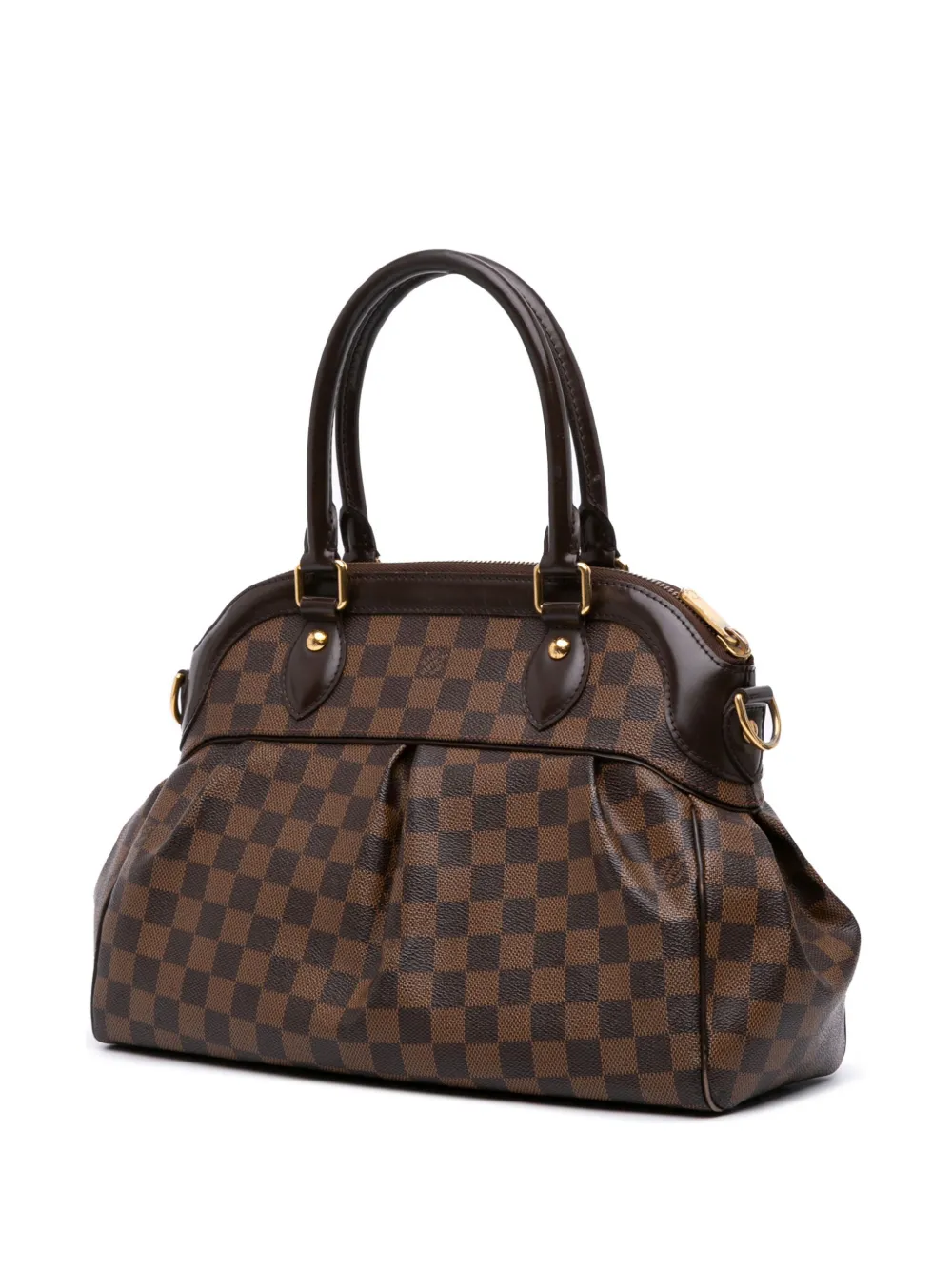 Pre-owned Louis Vuitton 2009 Damier Ebene Trevi Pm Satchel In Brown