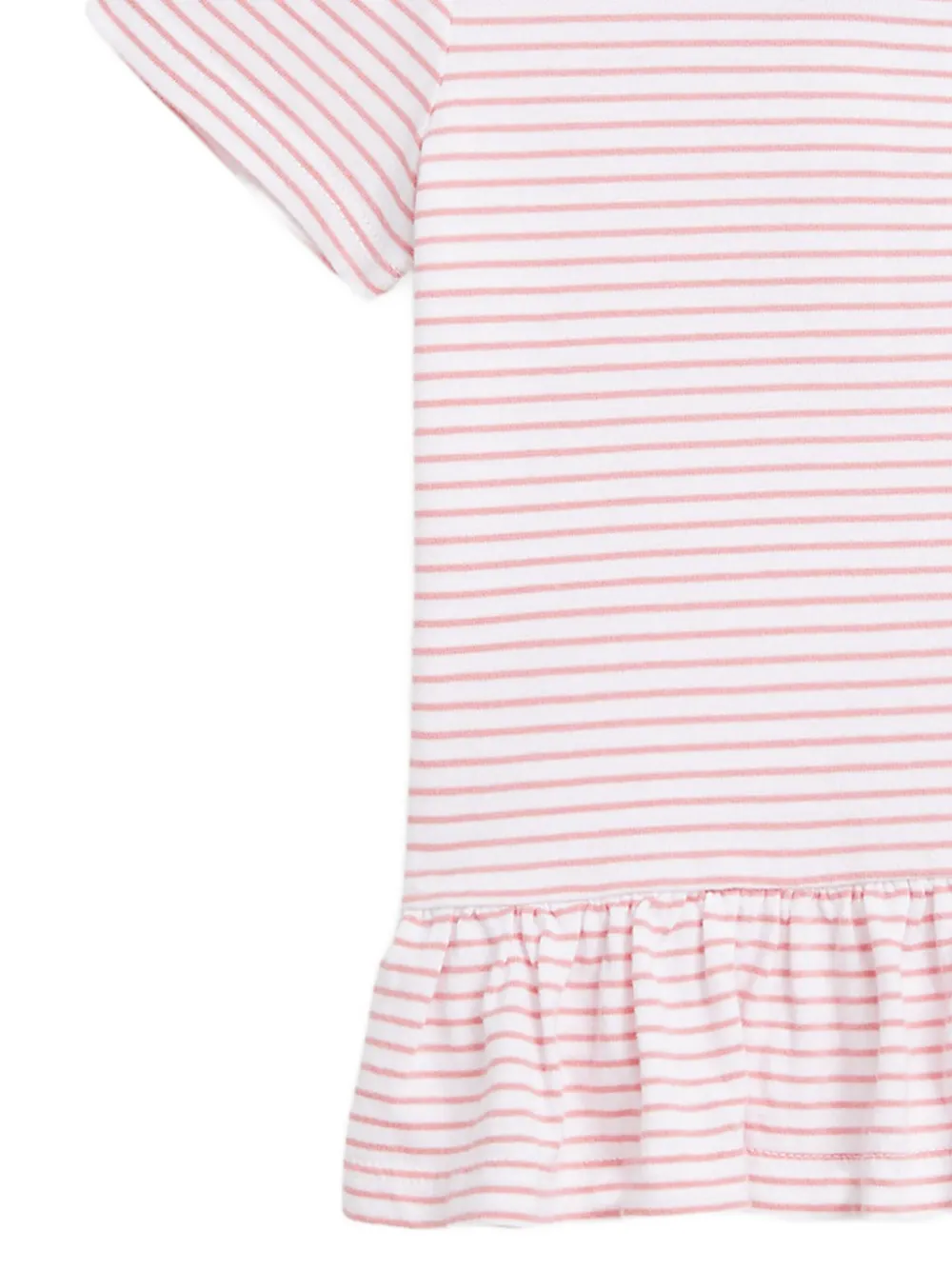POLO RALPH LAUREN KIDS striped ruffled dress - Wit