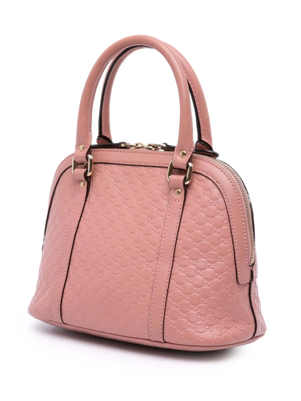 Pre-owned Gucci 2016-2025 Mini Microssima Dome Satchel In Pink