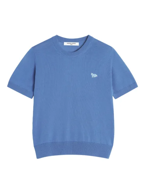 Maison Kitsuné Fox-embroidered wool T-shirt