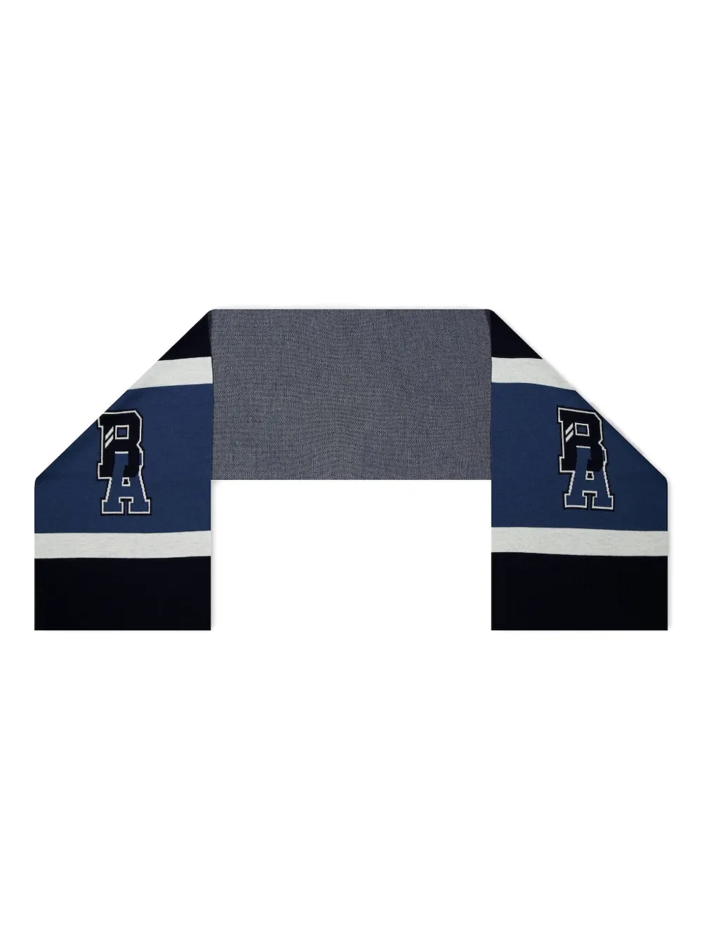 BOSS varsity-stripe wool scarf Blauw