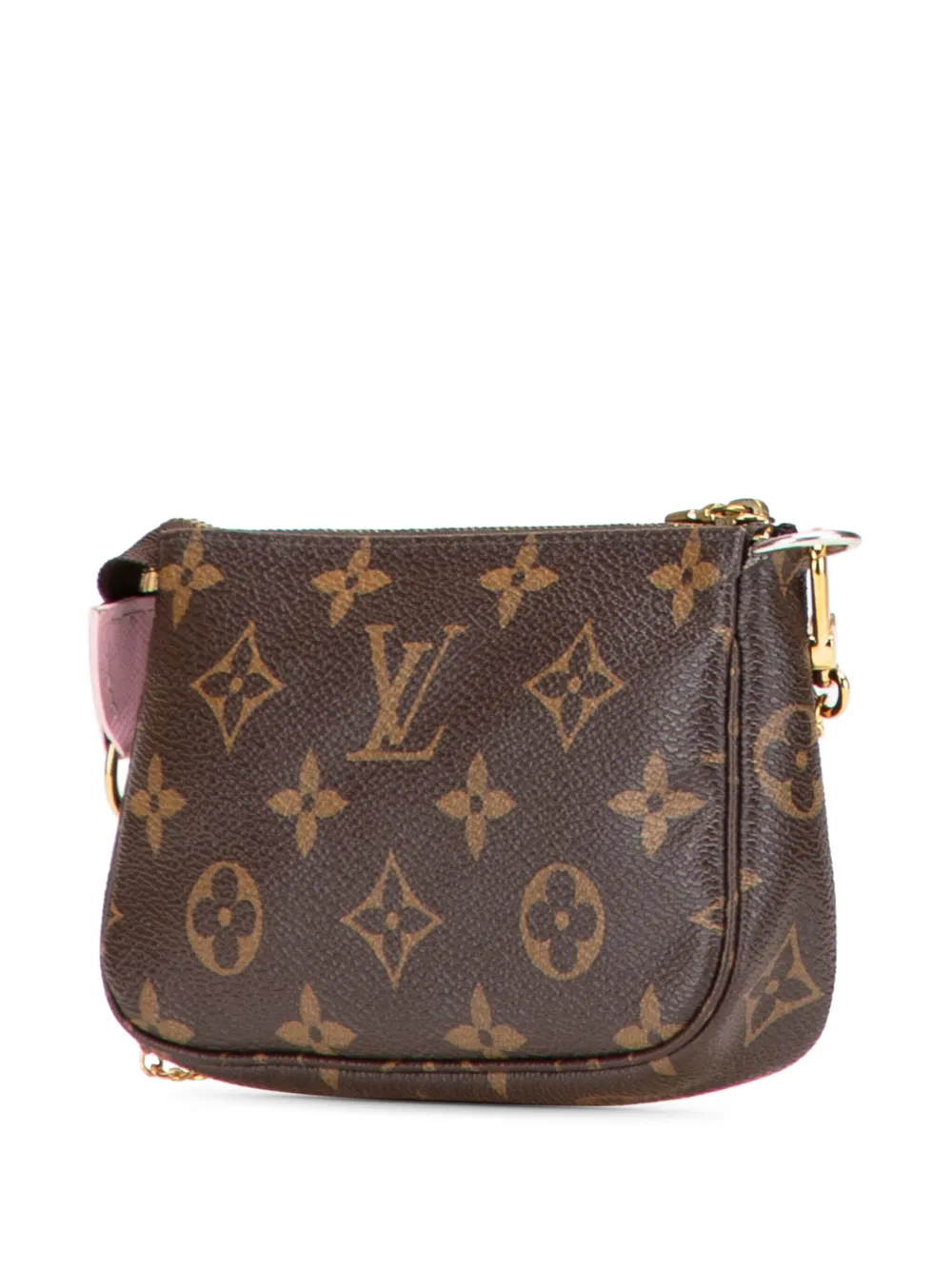 Pre-owned Louis Vuitton 2021 Monogram Vivienne Christmas Animation Japanese Garden Mini Pochette Accessoires Handbag In Brown