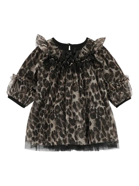 ANGEL'S FACE KIDS leopard-print ruffled dress