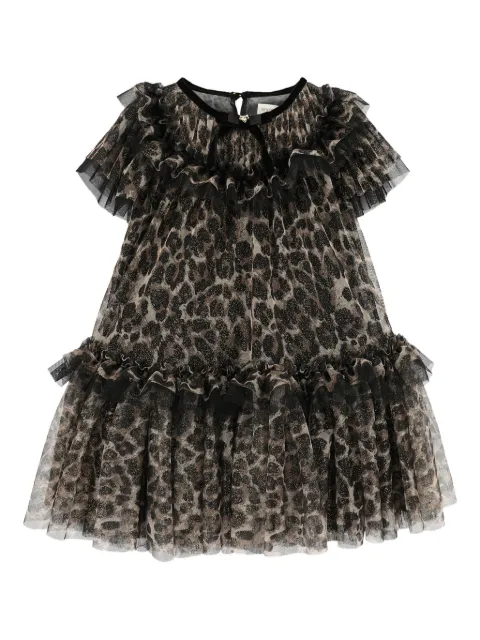 ANGEL'S FACE KIDS leopard-print ruffled dress