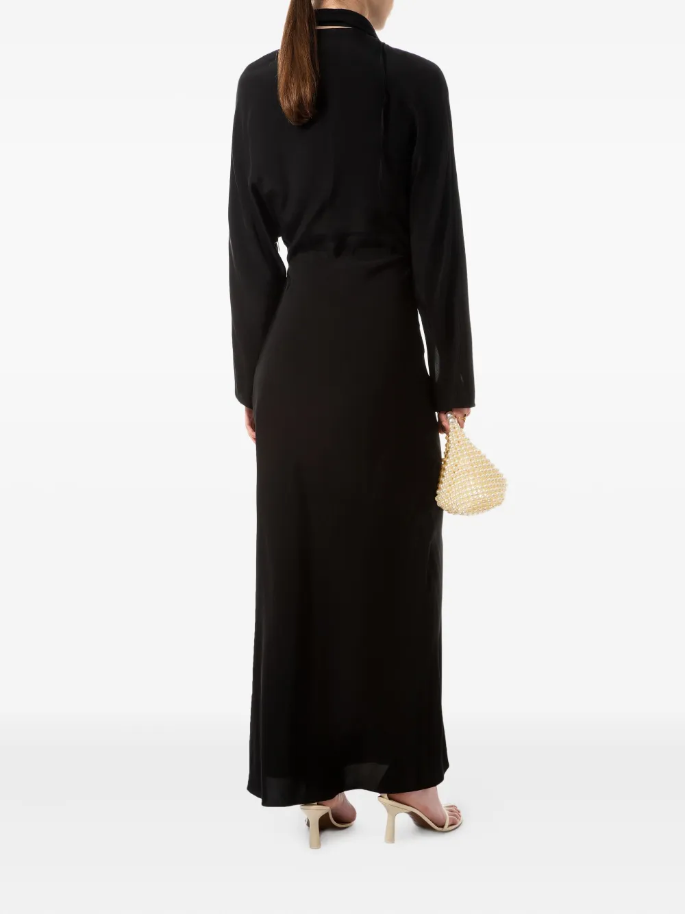 Aleksandre Akhalkatsishvili maxi-jurk met sjaal Zwart
