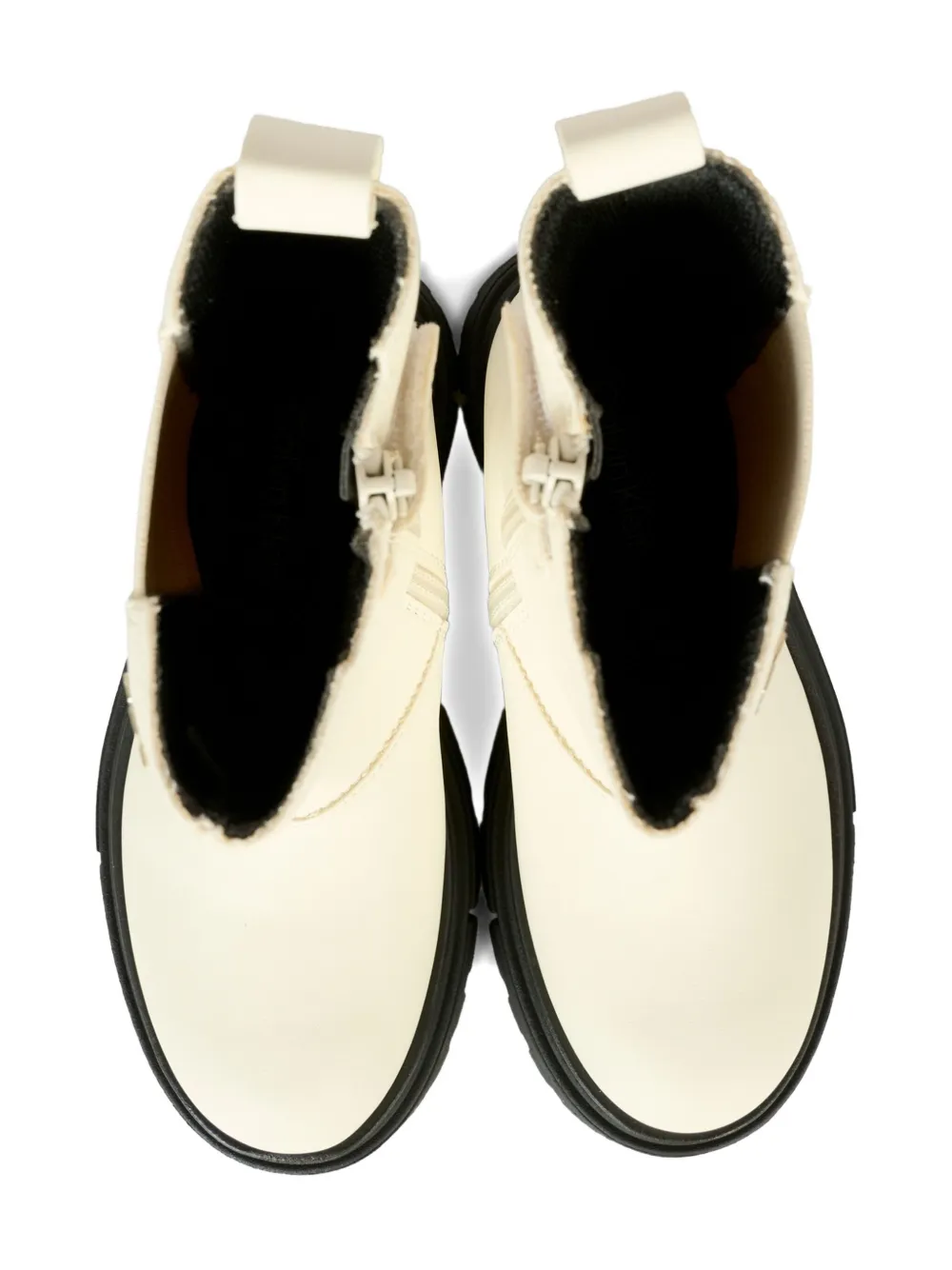 Calvin Klein Elastic-panel Chunky-sole Boots In White