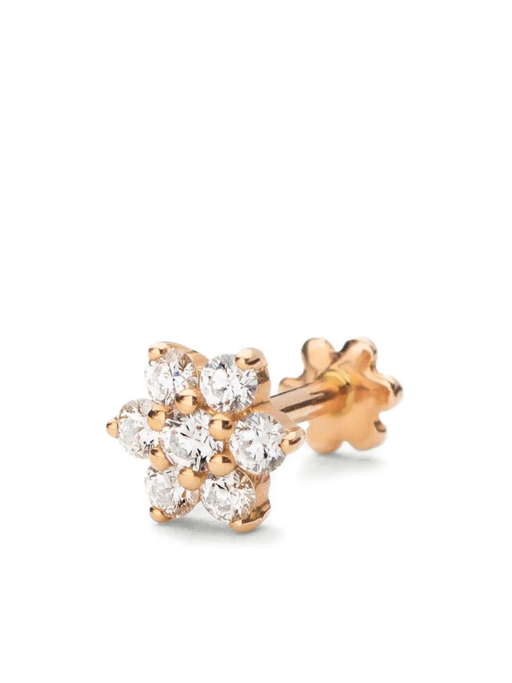 MARIA TASH 18K rose gold Diamond Flower stud earring - Oro