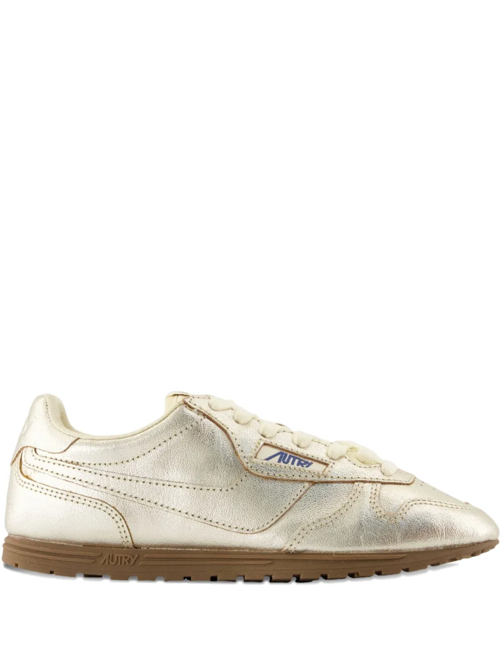 Autry Windspin metallic leather trainers Grey