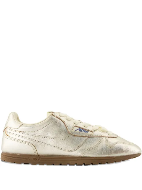 Autry Windspin metallic leather trainers