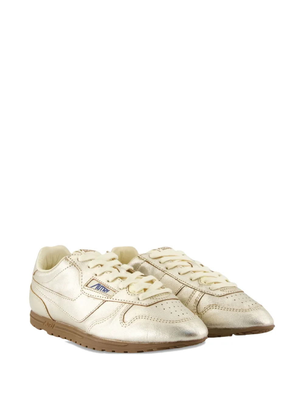 Autry Windspin metallic leather trainers Grey