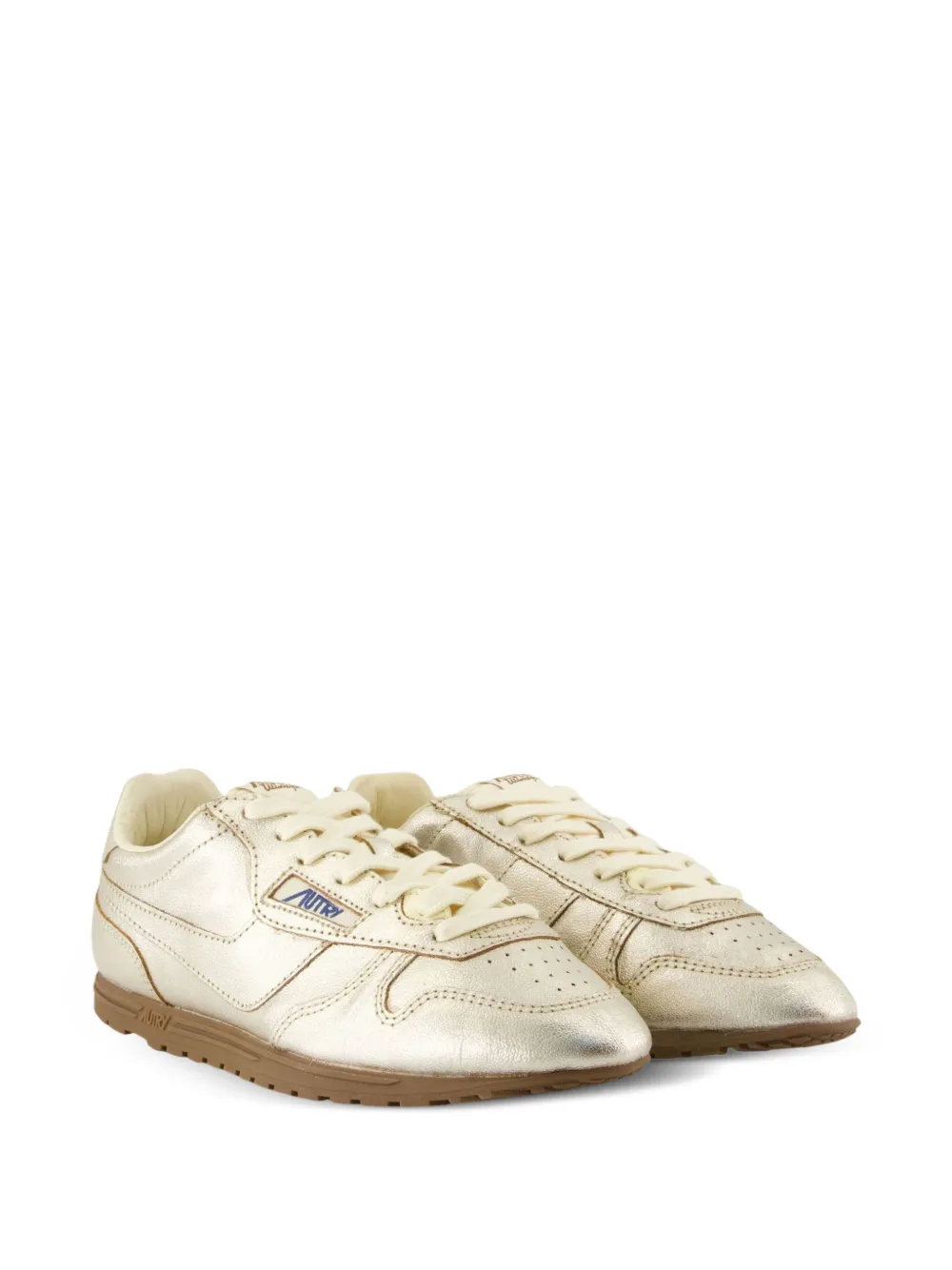 Autry Windspin metallic leather trainers Gold