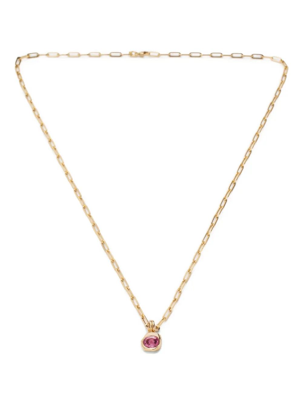 18K yellow gold Dolphin sapphire necklace