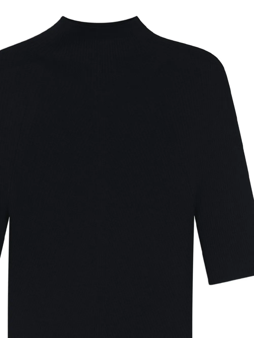 BOSS Geribbeld T-shirt Zwart