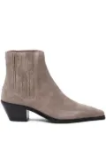BOSS suede pointed-toe ankle boots - Brown