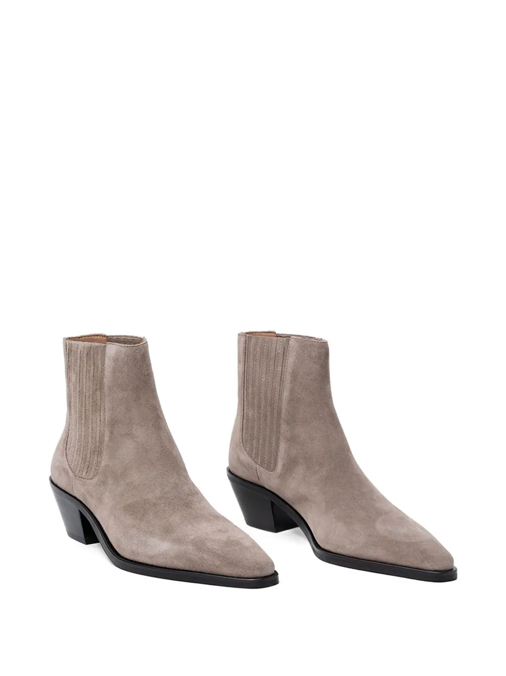 BOSS suede pointed-toe ankle boots Brown