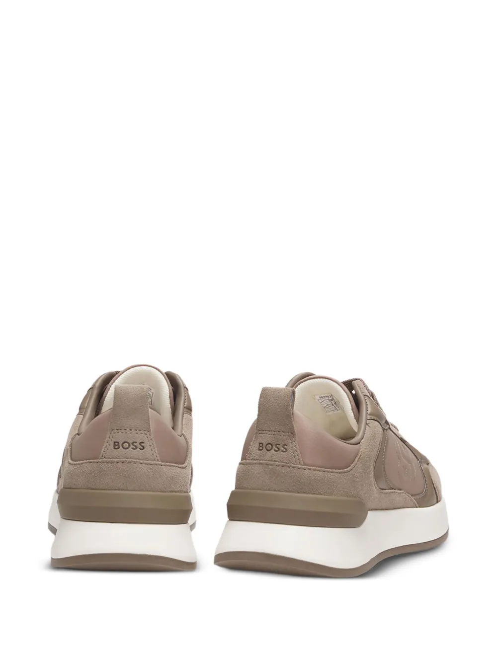 BOSS suede-leather logo sneakers Neutrals