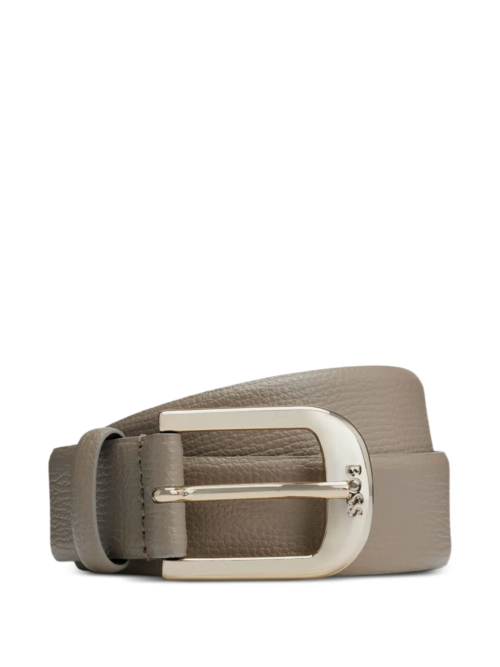 Hugo Boss Buckle Leather Belt In Brown