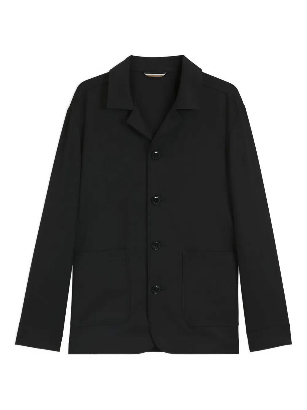 BOSS buttoned patch-pocket jacket Zwart