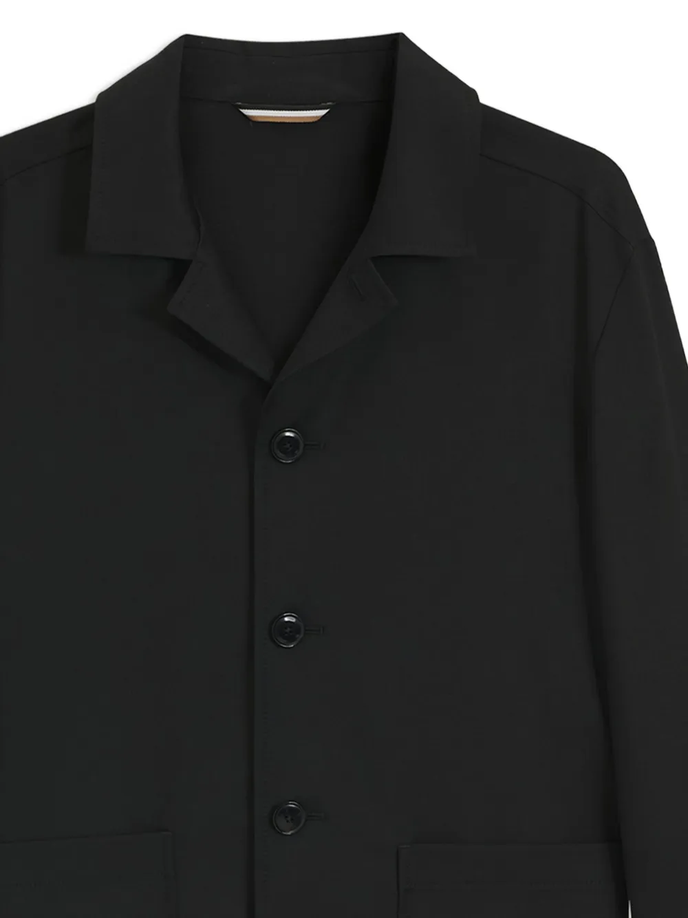 BOSS buttoned patch-pocket jacket Zwart