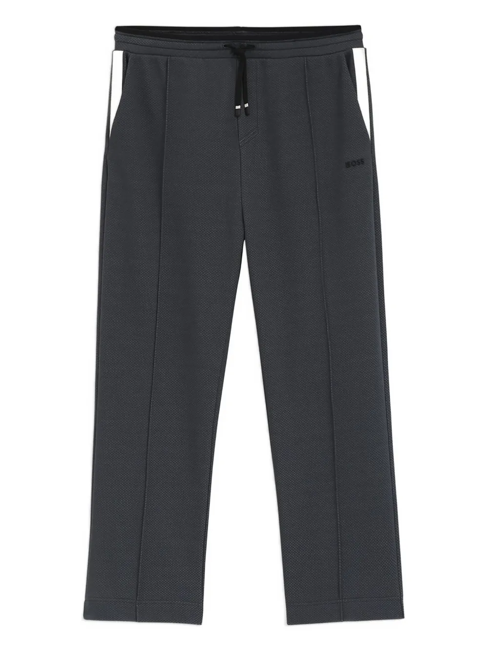 BOSS Broek met zijstreep en textuur Grijs