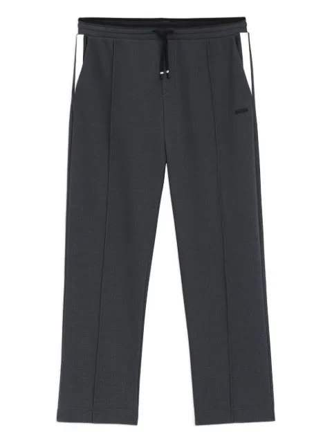 BOSS side-stripe textured trousers