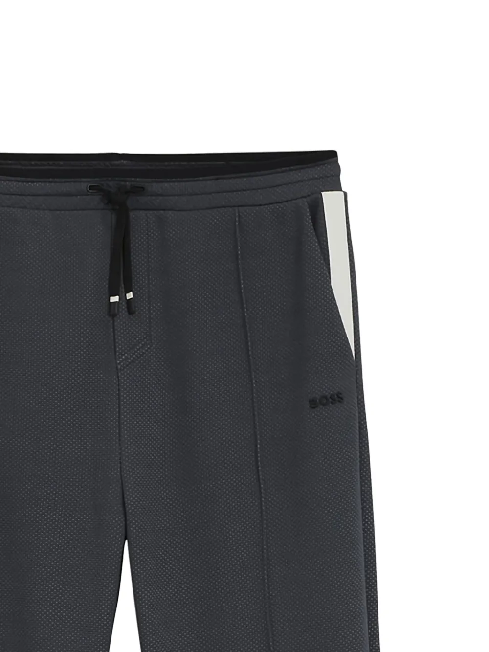 BOSS side-stripe textured trousers - Grijs